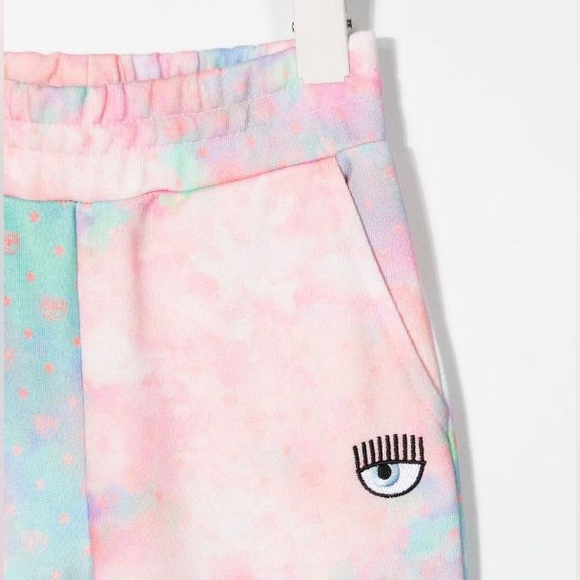 New Chiara Ferragni Kids Luxury Designer
tie-dye embroidered eye trousers - Picture 2 of 4